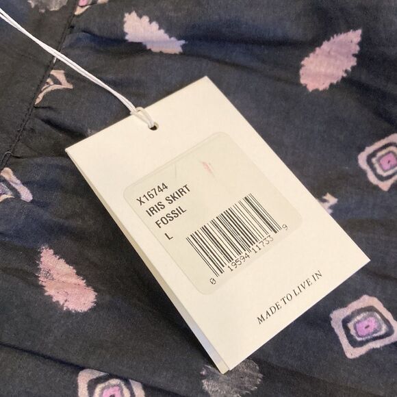 NEW Xirena Women's Iris Skirt Cotton Silk Mid Black Whimsey Pocket Skirt Large - Picture 11 of 11